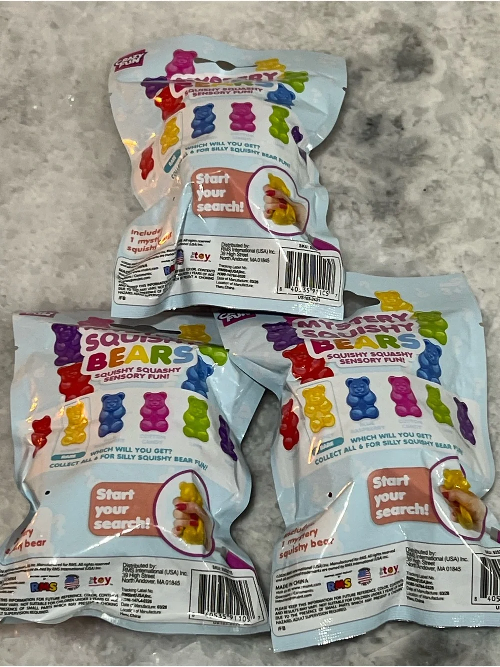 RMS Crazy Fun Mystery Squishy Bears - Set of 3!